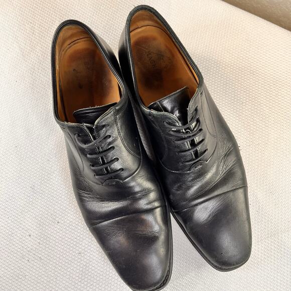Magnanni Black Cap Toe Oxfords Shoes,‎ Made in Spain, Men\'s Size 10 D